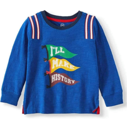 Wonder Nation Toddler Boys Long Sleeve Tee, Blue, 2T