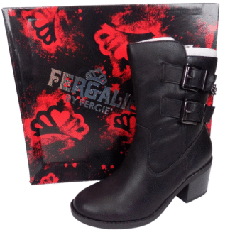Fergalicious Women's Wishful Almond Toe Mid-Calf Fashion Boots, Black, Size 5.5