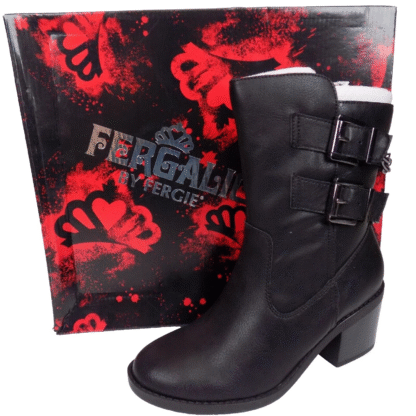 Fergalicious Women's Wishful Almond Toe Mid-Calf Fashion Boots, Black, Size 5.5