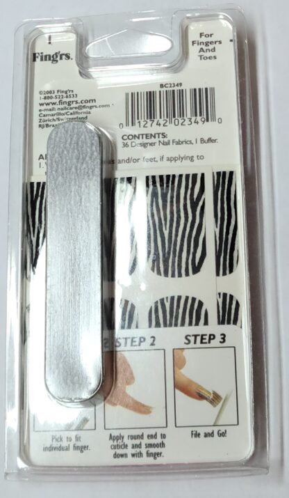 Fingr’s Designer Nail Fabrics, #2349 Zebra Print - Image 2