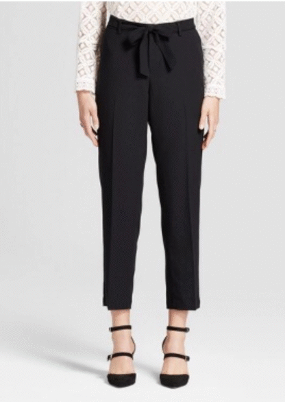 A New Day Women’s Straight-Leg Tie-Waist Crepe Pants, Black, M - Image 2