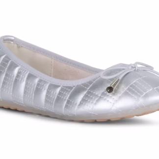 Danskin Women's Adore Quilted Ballerina Flats, Silver, 11