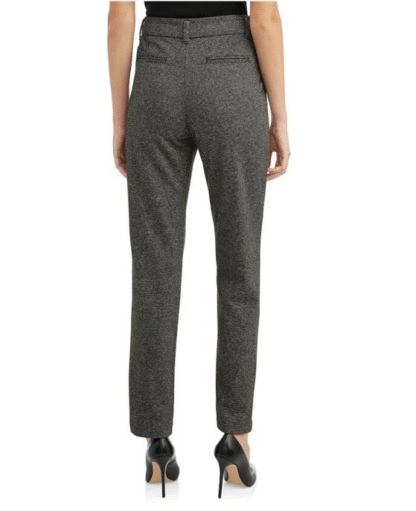 Time and Tru Women’s Knit Trouser Pants, Herringbone Tweed, Size 14 - Image 2