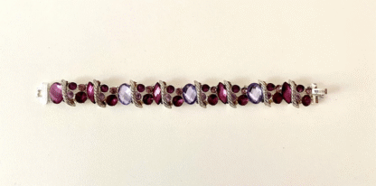 Napier Vintage Amethyst Sparkle Silver-Tone Bracelet (7.5”), New in box - Image 5