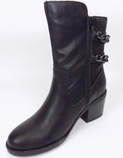 Fergalicious Women's Wishful Almond Toe Mid-Calf Fashion Boots, Black, Size 5.5 - Image 4