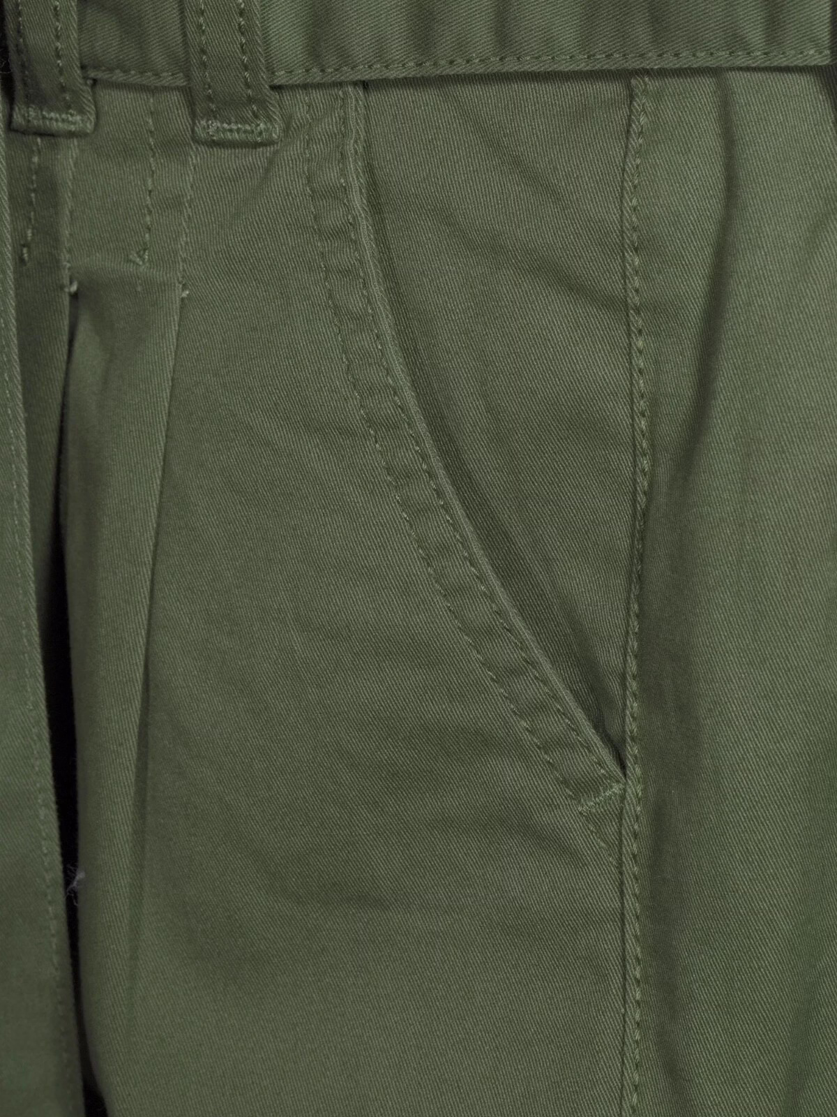 Time and Tru Women's Wide-Leg Self Belt Pants, Green, Size 14 - Image 4