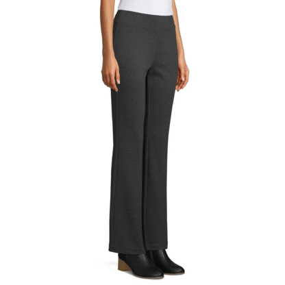 Time and Tru Women’s Petite Knit Bootcut Pants, Black, Size L (12–14) - Image 3