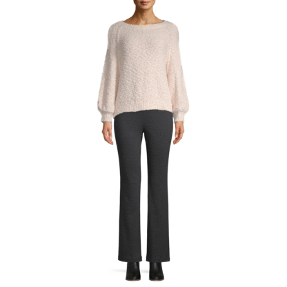 Time and Tru Women’s Petite Knit Bootcut Pants, Black, Size L (12–14) - Image 5