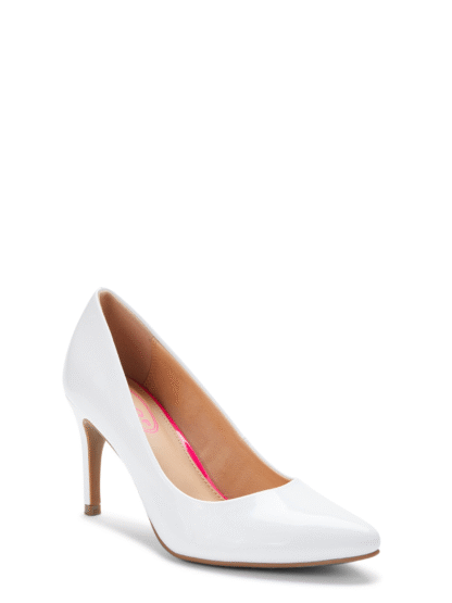 Scoop Women’s Jessica Pointed Toe Pumps, White, Size 6.5
