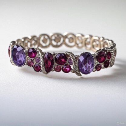Napier Vintage Amethyst Sparkle Silver-Tone Bracelet (7.5”), New in box - Image 2
